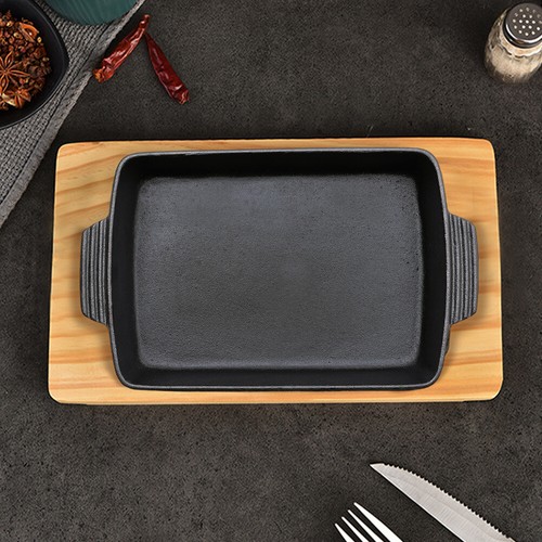 Rectangular pre seasoned - rectangular, cast