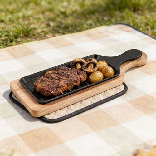 Black cast iron steak - cast,