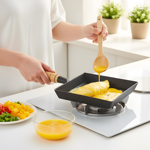 Rectangular frying pan for - frying,