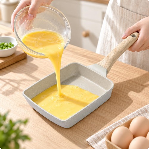 Rectangular egg roll frying - rectangular, egg-roll