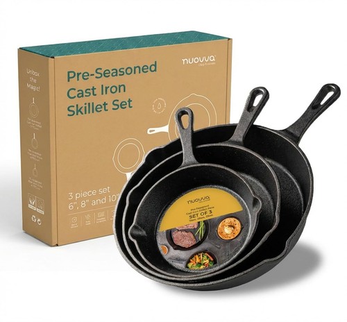 Pre seasoned cast iron skillet - seasoned,